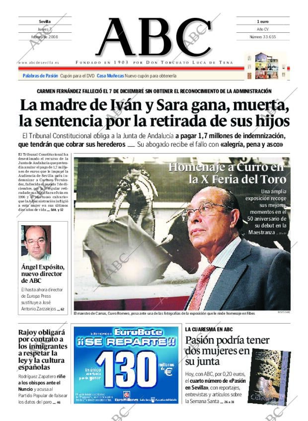 ABC SEVILLA 07-02-2008 página 1