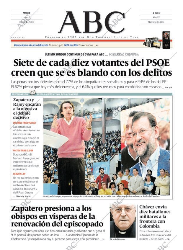 ABC MADRID 03-03-2008 página 1