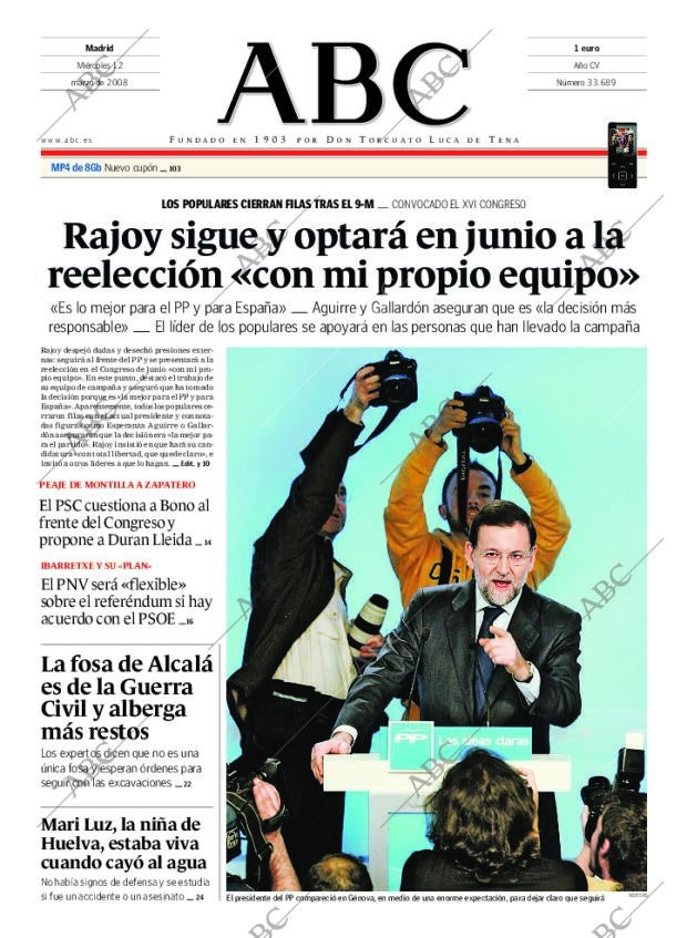 ABC MADRID 12-03-2008 página 1