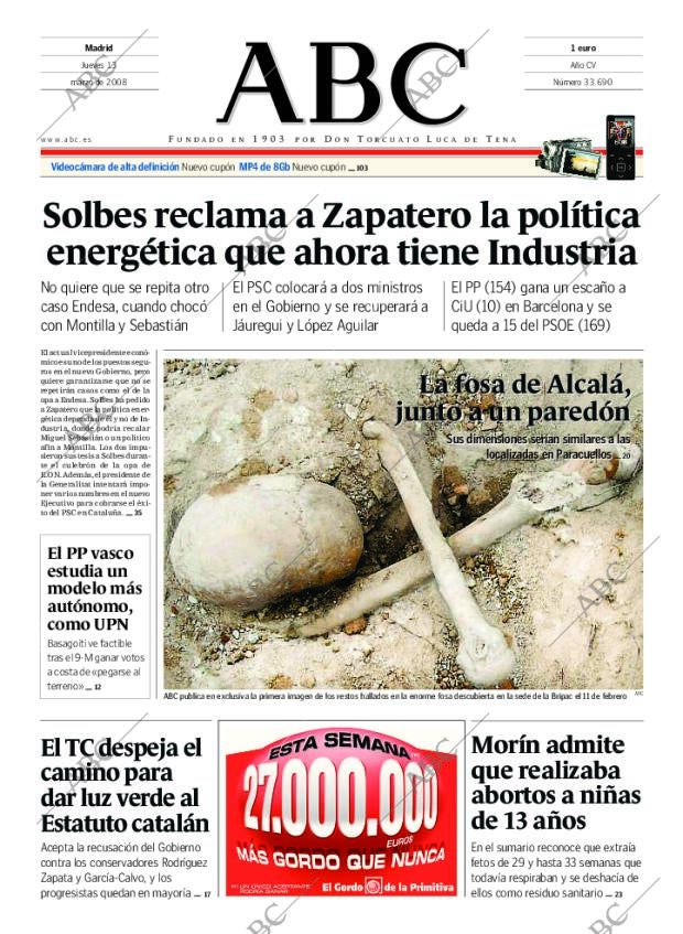 ABC MADRID 13-03-2008 página 1