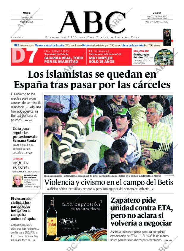 ABC MADRID 16-03-2008 página 1