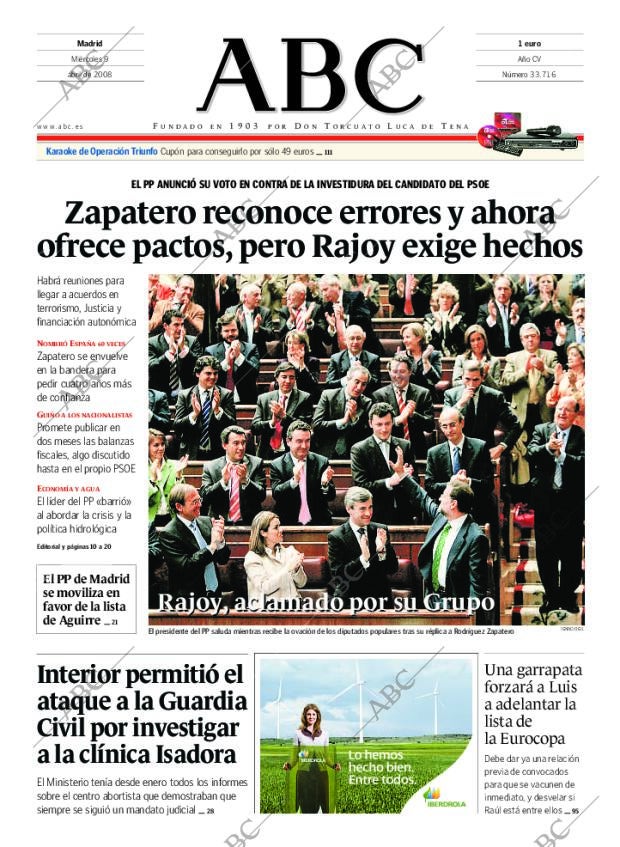 ABC MADRID 09-04-2008 página 1