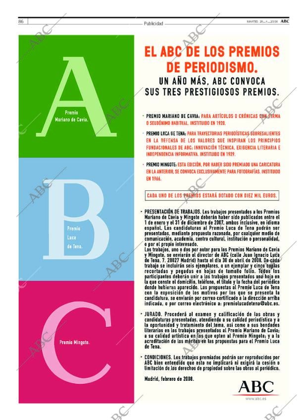 ABC MADRID 29-04-2008 página 86