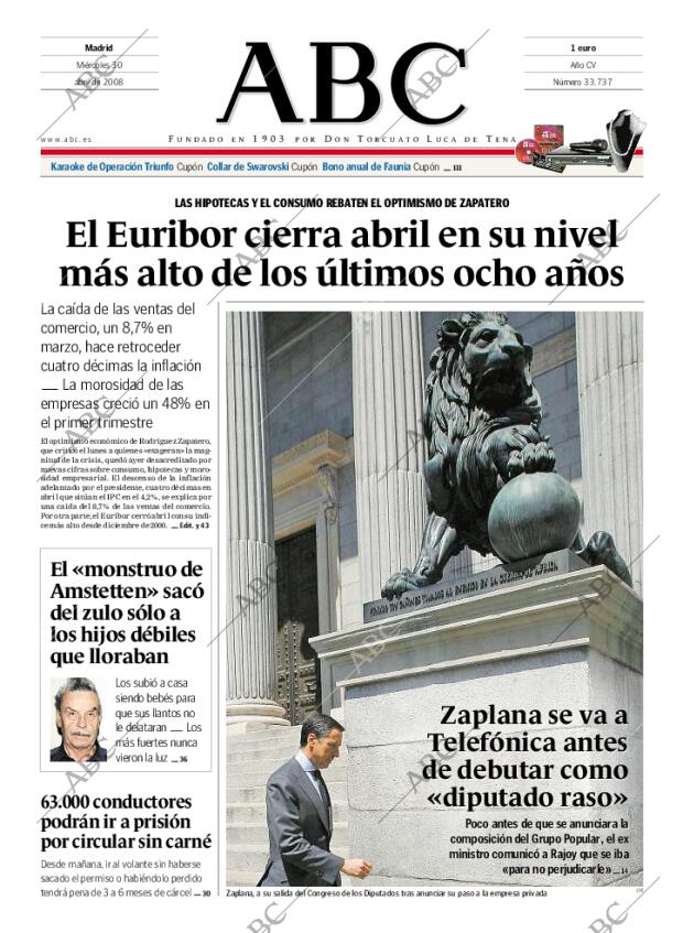 ABC MADRID 30-04-2008 página 1