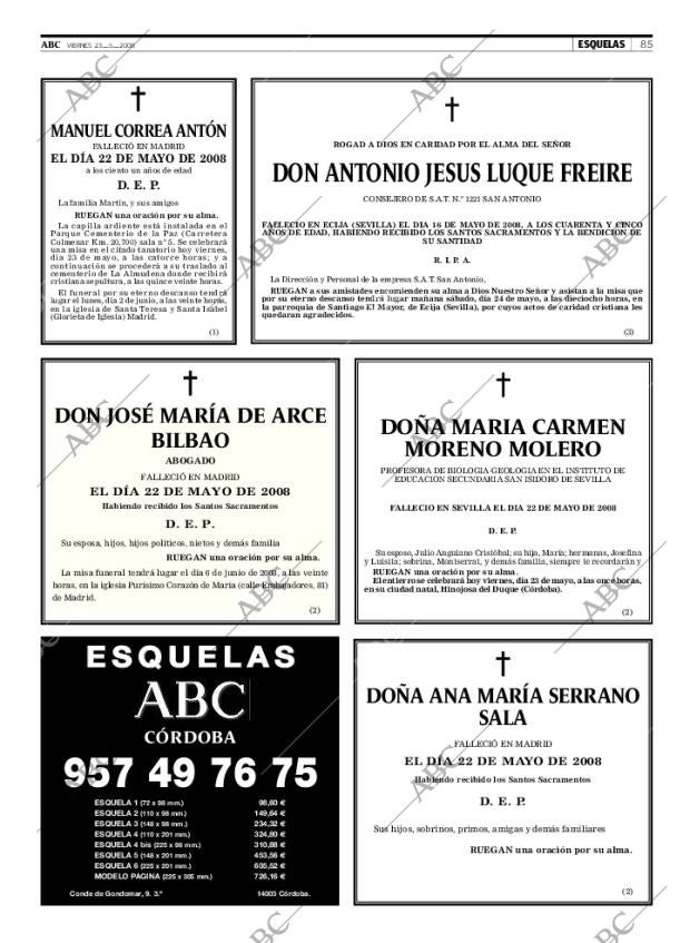 ABC CORDOBA 23-05-2008 página 85
