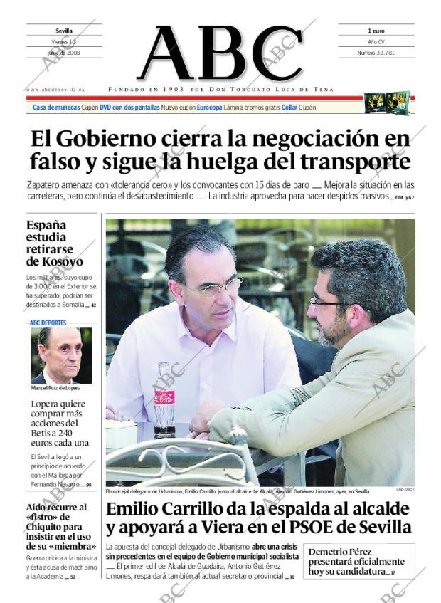 ABC SEVILLA 13-06-2008 página 1