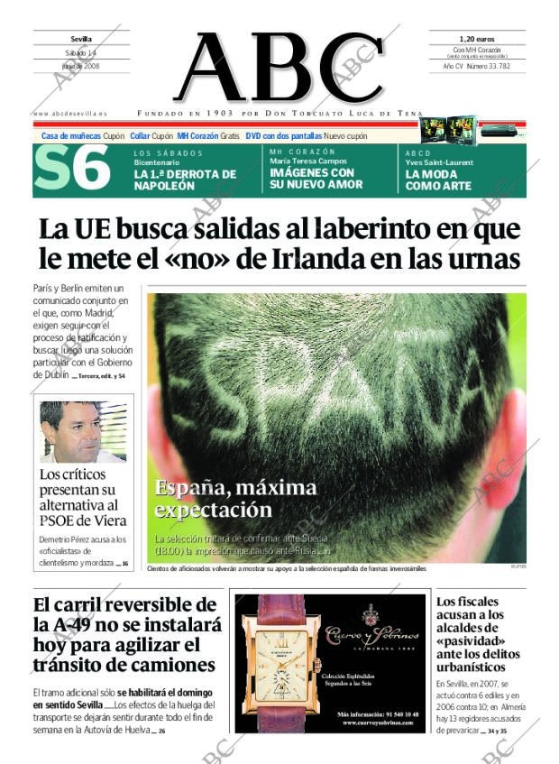 ABC SEVILLA 14-06-2008 página 1