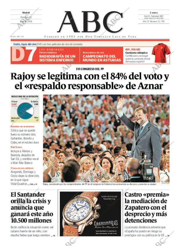 ABC MADRID 22-06-2008 página 1