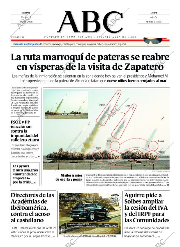 ABC MADRID 11-07-2008 página 1