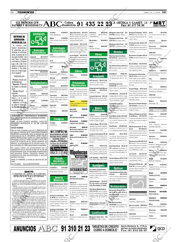 ABC MADRID 28-07-2008 página 58
