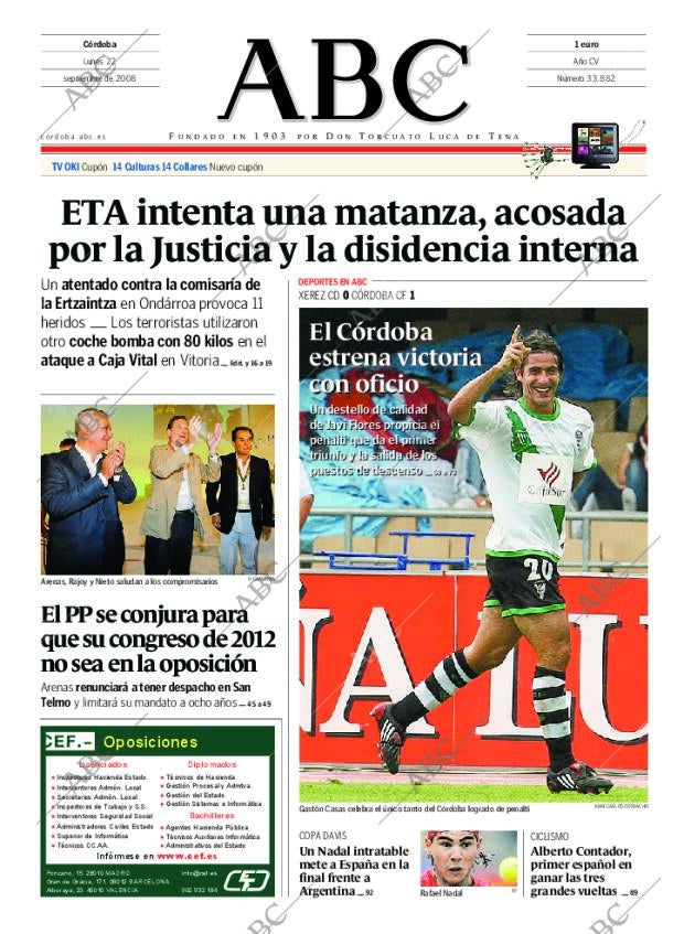ABC CORDOBA 22-09-2008 página 1