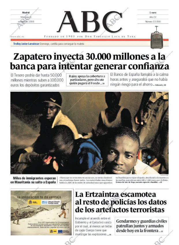 ABC MADRID 08-10-2008 página 1