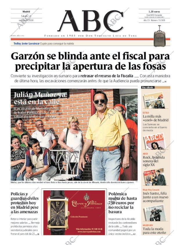 ABC MADRID 18-10-2008 página 1