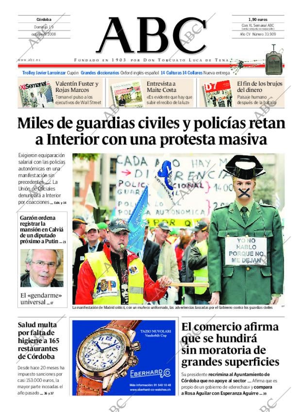 ABC CORDOBA 19-10-2008 página 1