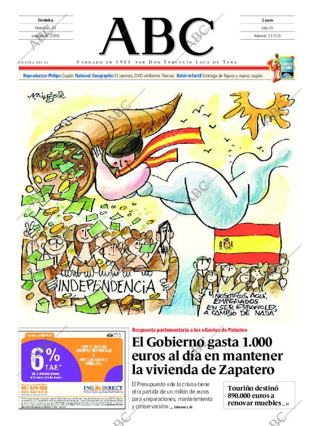 ABC CORDOBA 29-10-2008 página 1