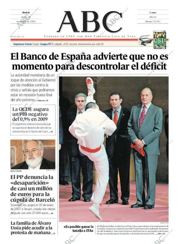 ABC MADRID 20-11-2008 página 1