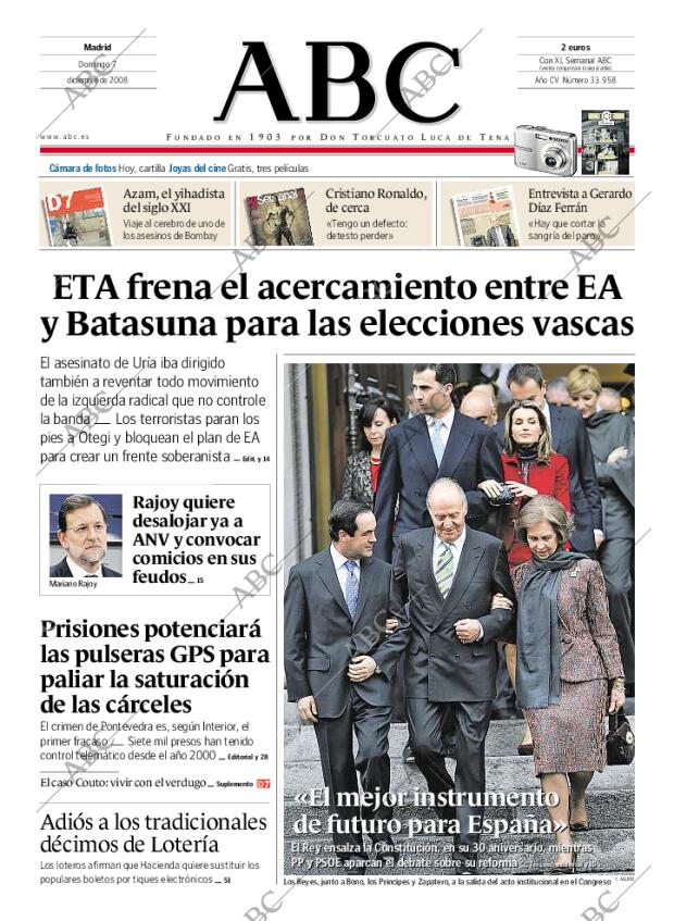 ABC MADRID 07-12-2008 página 1