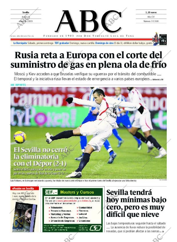 ABC SEVILLA 08-01-2009 página 1