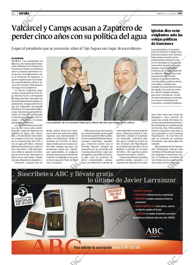 ABC MADRID 13-01-2009 página 22