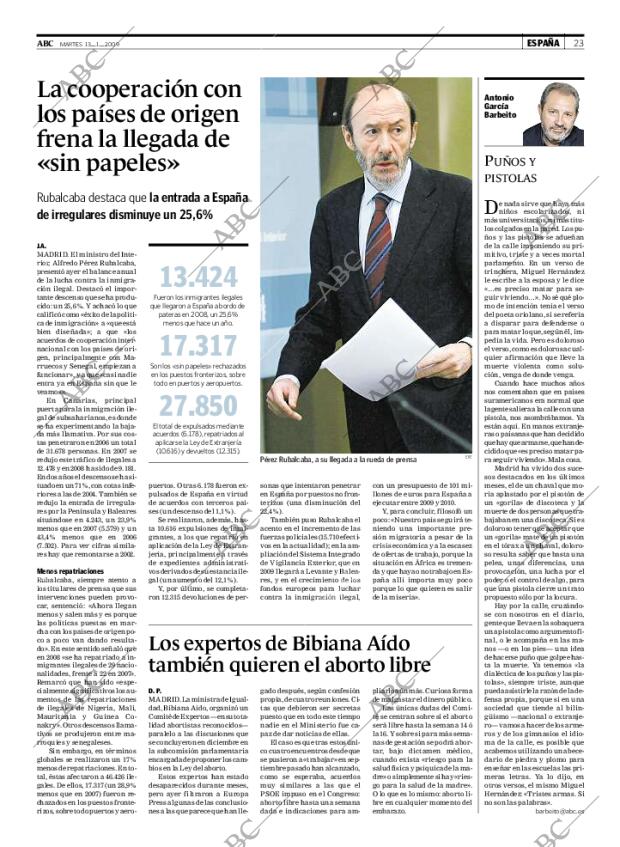 ABC MADRID 13-01-2009 página 23
