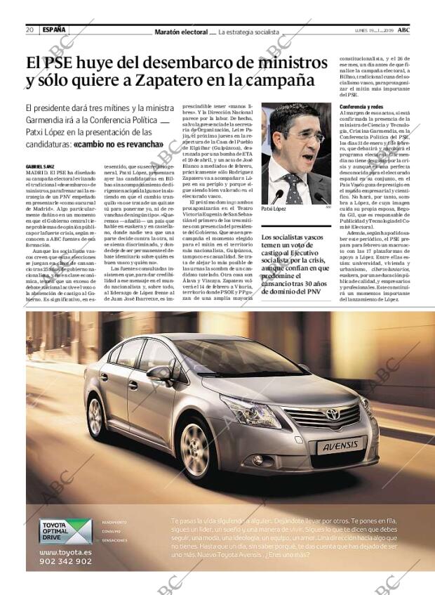 ABC MADRID 19-01-2009 página 20