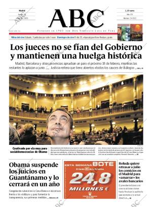 ABC MADRID 22-01-2009 página 1