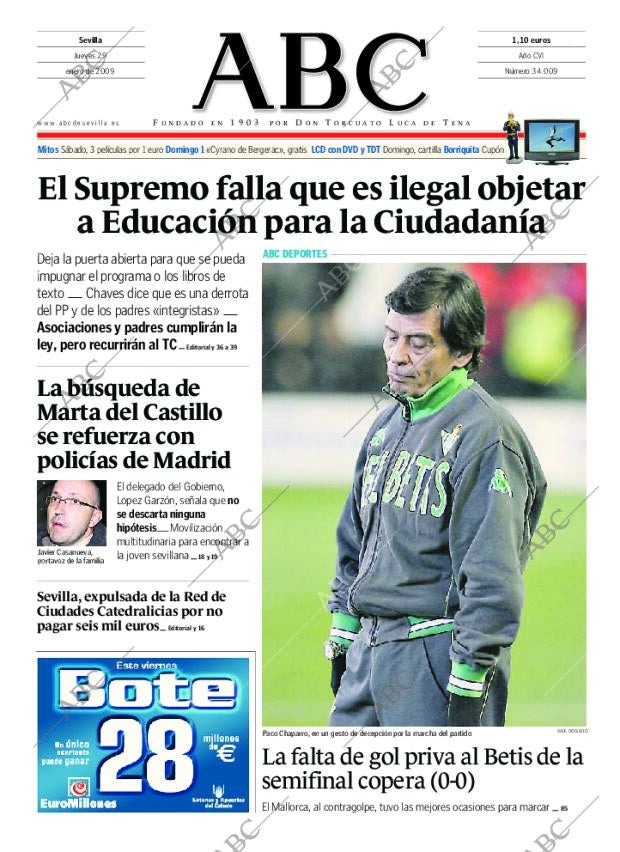 ABC SEVILLA 29-01-2009 página 1