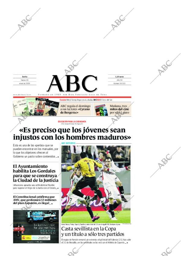 ABC SEVILLA 30-01-2009 página 1