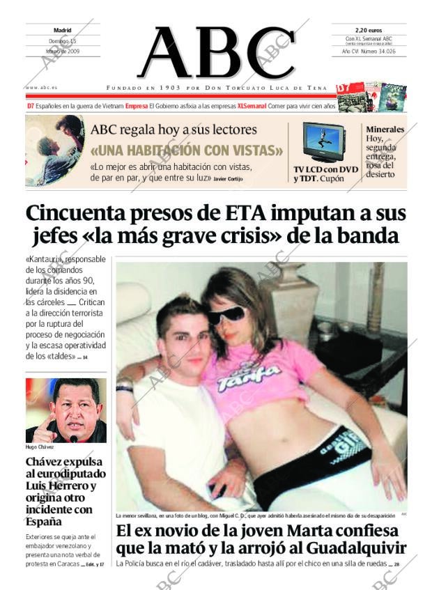 ABC MADRID 15-02-2009 página 1