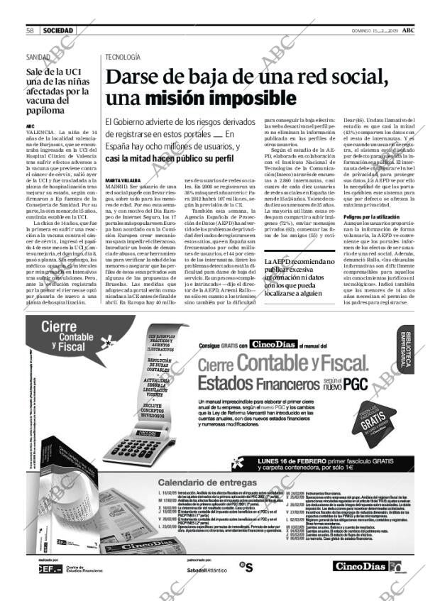 ABC MADRID 15-02-2009 página 58