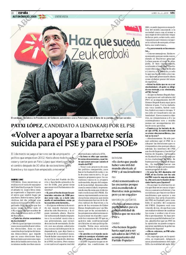 ABC MADRID 16-02-2009 página 18
