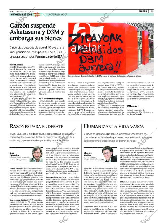 ABC MADRID 18-02-2009 página 23