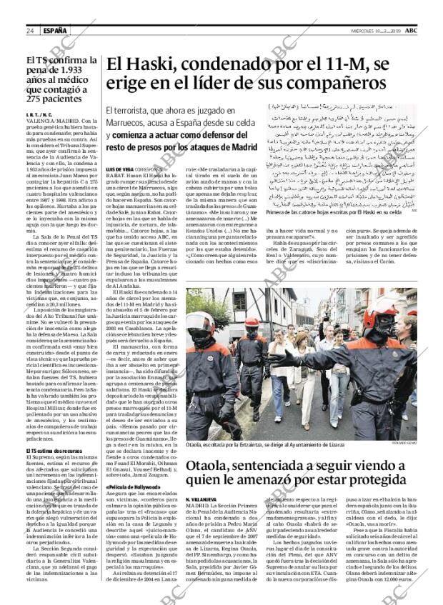 ABC MADRID 18-02-2009 página 24