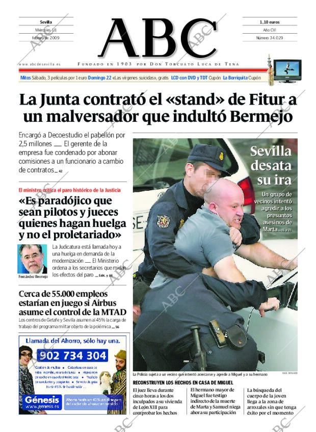 ABC SEVILLA 18-02-2009 página 1