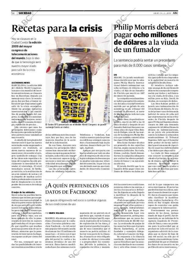ABC MADRID 19-02-2009 página 54