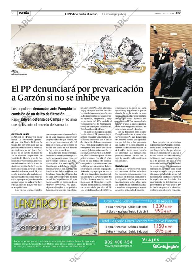 ABC MADRID 20-02-2009 página 16