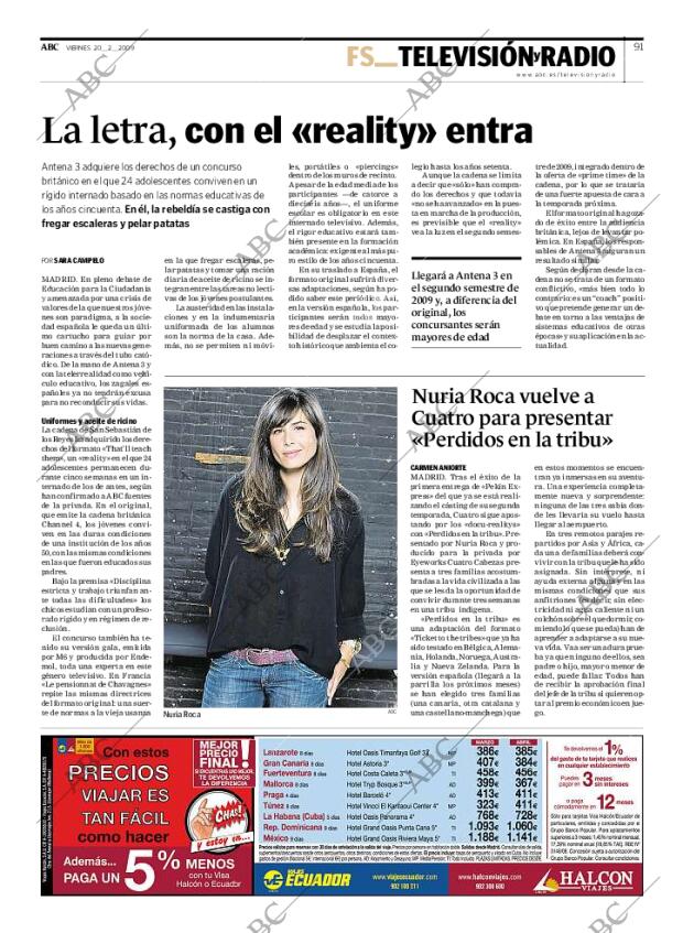 ABC MADRID 20-02-2009 página 91
