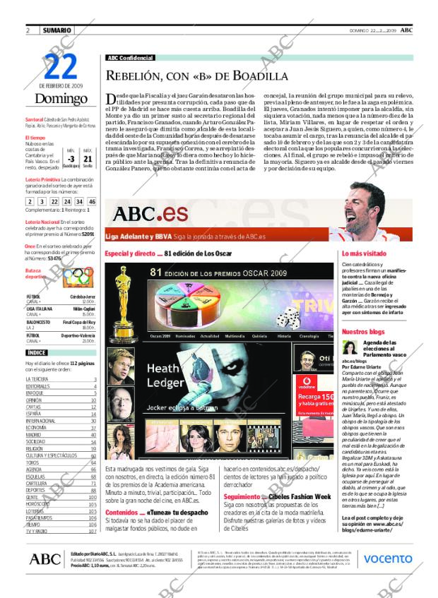 ABC MADRID 22-02-2009 página 2