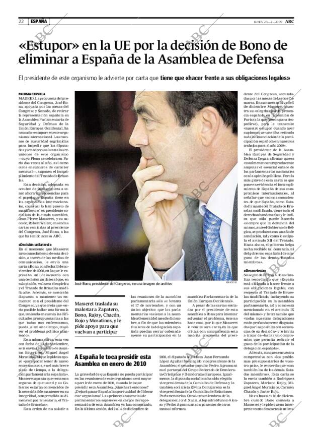 ABC MADRID 23-02-2009 página 22