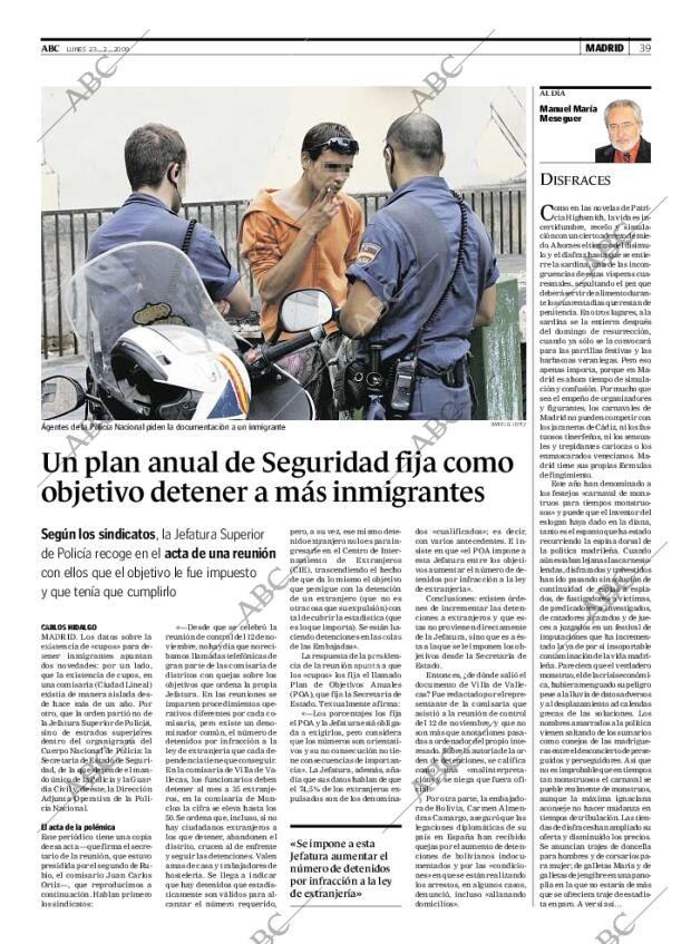 ABC MADRID 23-02-2009 página 39