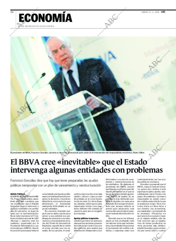 ABC SEVILLA 24-02-2009 página 58