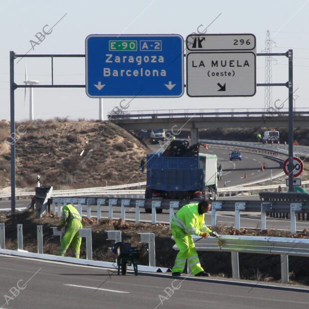 Obras de sustitución de la bionda de la autovía Madrid
