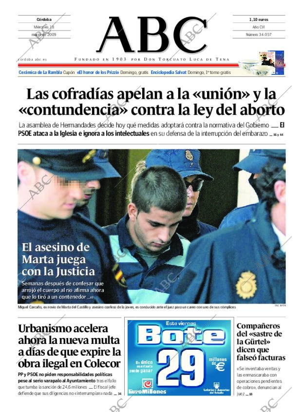 ABC CORDOBA 18-03-2009 página 1