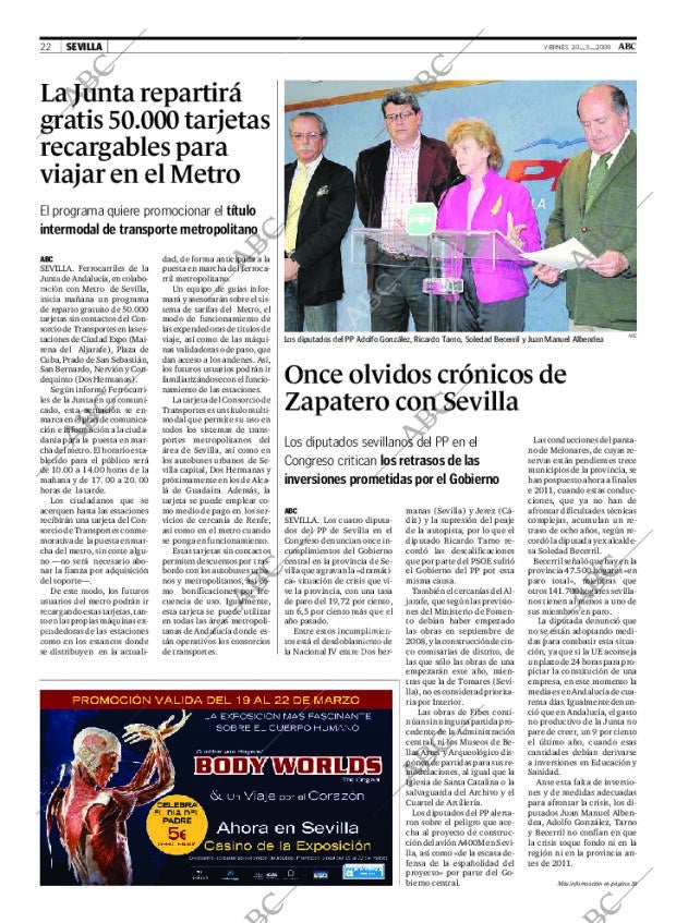 ABC SEVILLA 20-03-2009 página 22