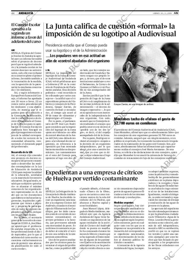 ABC SEVILLA 20-03-2009 página 44