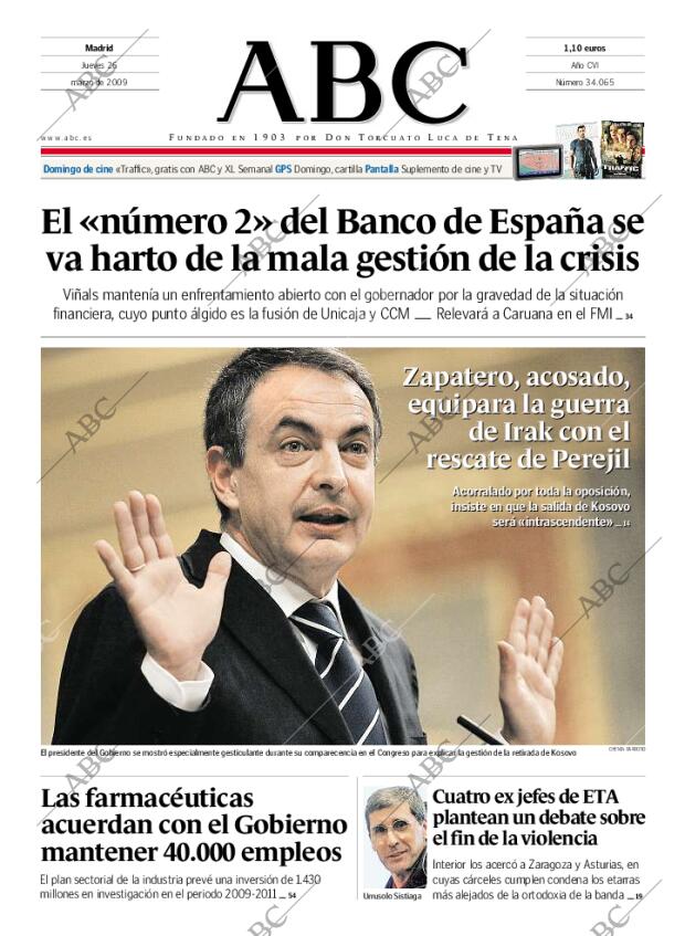 ABC MADRID 26-03-2009 página 1