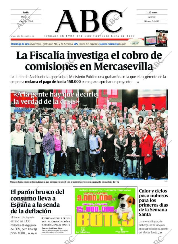 ABC SEVILLA 31-03-2009 página 1