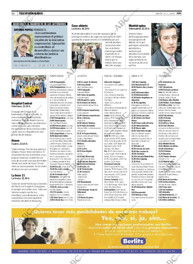 ABC MADRID 14-04-2009 página 86