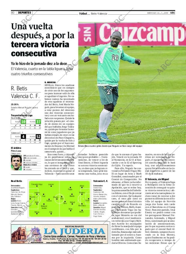 ABC SEVILLA 22-04-2009 página 80