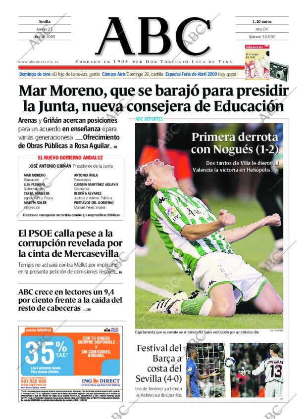 ABC SEVILLA 23-04-2009 página 1